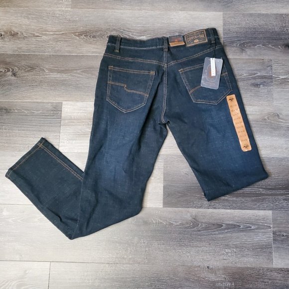 Mens Copper Oak Jeans Slim Straight 